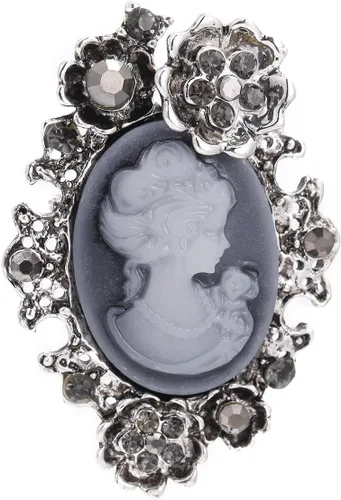 Vista 22 de LUREME Vintage Elegante Dama Victoriana Belleza Cameo con Broche de Cristal Pin (br000017)