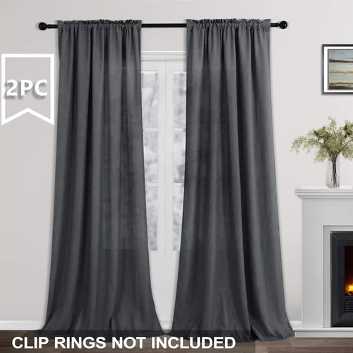 Vista 123 de KOUFALL Juego de 2 cortinas de puerta francesa, cortinas de lino para puerta/ventana, cortina transparente boho para cristal lateral delantero