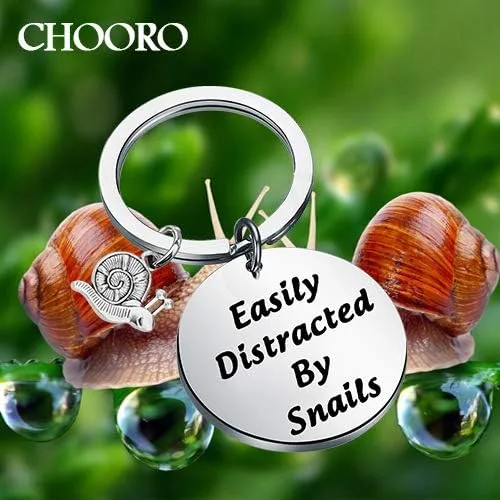 Vista 7 de CHOORO Caracol joyería ralentiza regalo amantes de caracol regalo fácilmente distraído por caracoles llavero