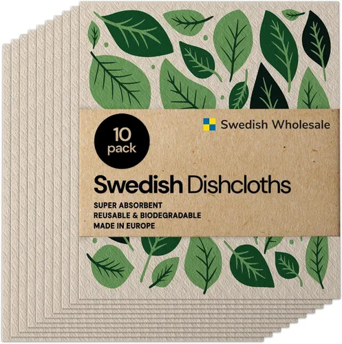 Vista 18 de Paños de esponja de celulosa sueca para platos, paquete de 10 paños de limpieza ecológicos, sin olor, reutilizables, para cocina, absorbente