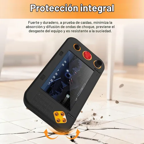 Vista 5 de Funda para Atari Gamestation Go,NOUKAJU Game Console Case,Anti-Drop,Scratch,Shock,Funda protectora de silicona para Atari Gamestation Go Game Negro