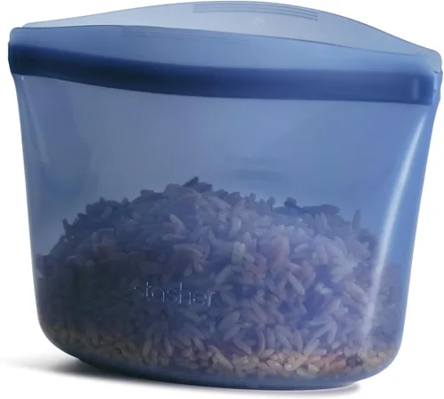 Vista 16 de Stasher Cuenco reutilizable de silicona prémium para almacenamiento de alimentos, azul, microondas, al vacío, apto para lavavajillas, horno