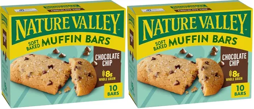 Vista 20 de Nature Valley Barras de magdalenas horneadas suaves, chispas de chocolate, barras de aperitivos, 10 barras, 12.4 onzas 8g Whole Grain per Serving