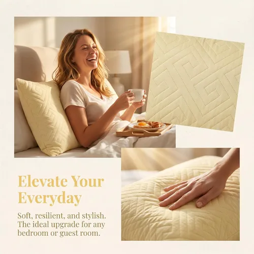 Vista 3 de Breathable Standard-Size Envelope-Style Pillow Protector Apricot
