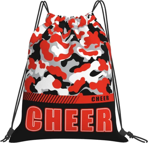 Vista 55 de Mochila con cordón impermeable para gimnasio, bolsas con cordón, bolsa de cuerda deportiva, mochila de camuflaje, Bolsas con cordón Cheer - Bolsas
