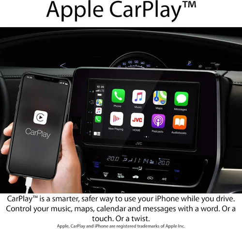 Vista 2 de JVC KW-M560BT Apple CarPlay Reproductor multimedia para automóvil Android Auto con pantalla táctil capacitiva de 6.8", audio Bluetooth y llamadas