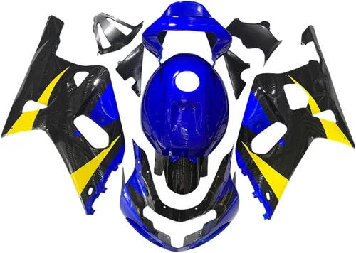 Vista 20 de Kit de carenado de llama azul negro de plástico ABS para Suzuki GSXR600 GSXR750 K1 2000-2003 Carenados GSX-R600 GSX-R750 2001 2002 2003 Inyección