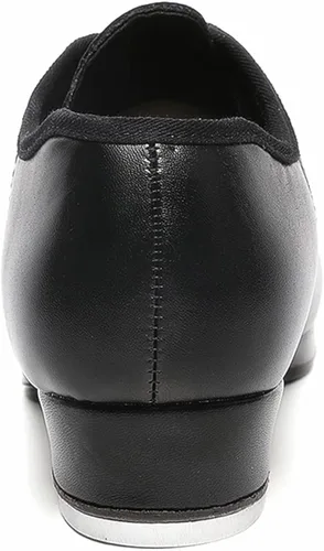 Vista 3 de Mens Lace Up Black Tap Shoes Leather Oxford Dance Shoe