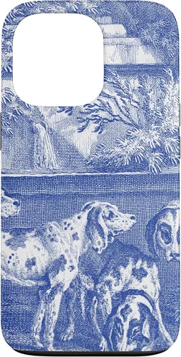 Vista 10 de Vintage Blue French Toile Hound Dogs Case for iPhone 16