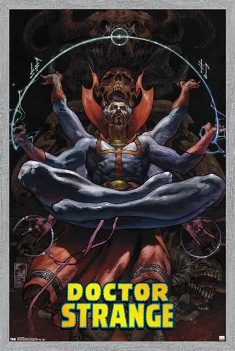 Vista 15 de Trends International Marvel Comics Doctor Strange - Póster de pared meditando, 14.725 x 22.375 pulgadas, versión enmarcada de madera de granero