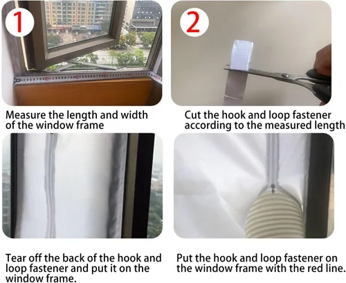 Vista 4 de Sello portátil para ventana de aire acondicionado, fácil de instalar, longitud ajustable para ventanas corredizas abatibles (9.8 ft)