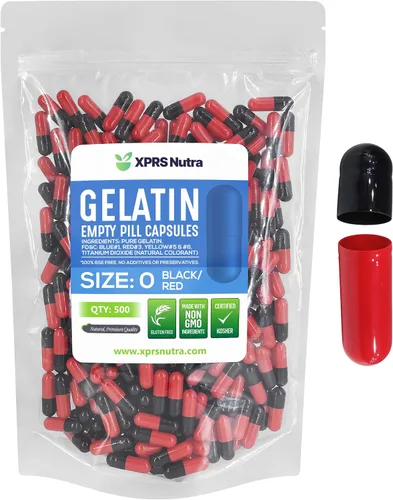 Vista 42 de XPRS Nutra Size 0 Empty Capsules - 100 Count Empty Gelatin Capsules - Pills DIY Capsule Filling - Pure Bovine Pill Gel Caps for Do-It-Yourself