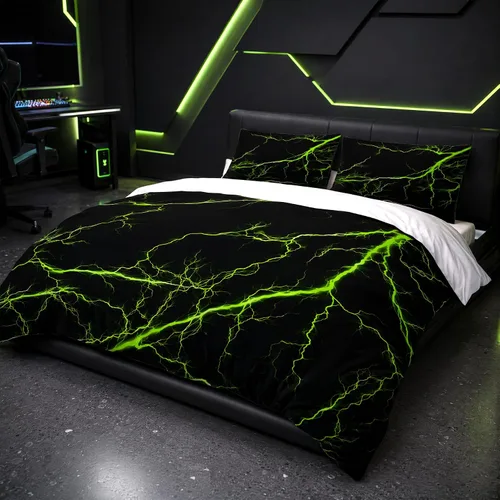 Vista 21 de Green Abstract Comforter Set Twin,Modern Grunge Bedding for Kids Boy Abstract 16