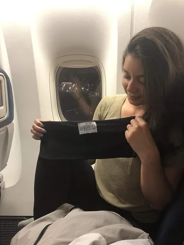 Vista 3 de Flight Fillow Almohada de cuello rellenable para viajes, almohada de avión para vuelos largos, almohada de viaje plegable para soporte de cuello