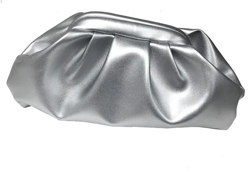 Vista 2 de Bolso de noche para mujer, bolso de mano fruncido para mujer, bolso de noche con cadena para el hombro, para boda, fiesta, baile de graduación