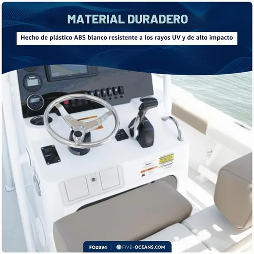 Vista 6 de Five Oceans Boat Glove Box, Lockable with 2 Keys, High-Impact and UV-Resistant White ABS Palstic