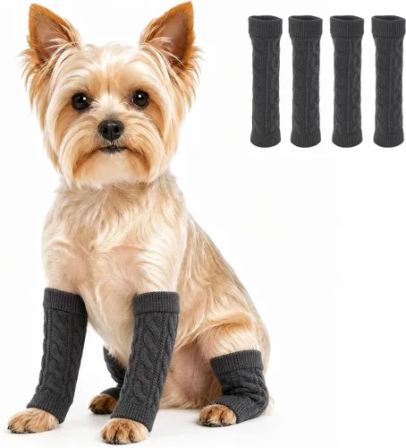 Vista 43 de ROZKITCH Protector de codo para perro, 2 patas delanteras y 2 patas traseras para rodilla, envoltura para codo de mascota, protector para calentar