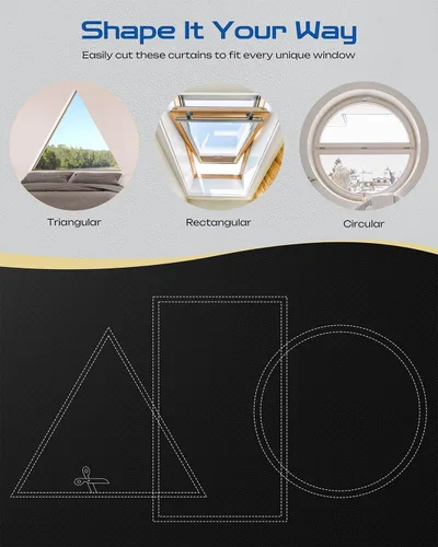 Vista 3 de Cortinas opacas 100% para dormitorio, persianas opacas portátiles de 28