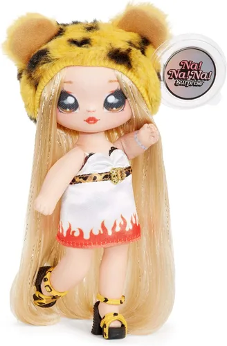 Vista 5 de MGA Entertainment Na! Na! Na! Surprise 2 en 1 - Muñeca de moda y bolso de felpa Serie 3 - Jennel Jaguar