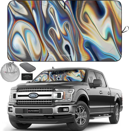 Vista 76 de Parasol de Parabrisas de Una Pieza - Parasol Cromado Líquido Plegable para Ventana Delantera de Auto para Carros SUV Camión - Protector Visor
