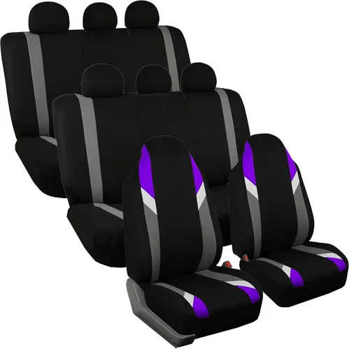Vista 18 de FH Group Tres filas de 7 plazas, fundas de asiento modernistas de alta calidad, se adaptan a la mayoría de automóviles, camiones, SUV y camionetas