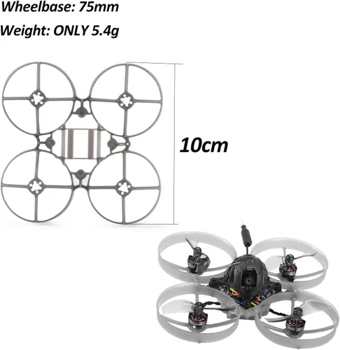 Vista 2 de Happymodel Mobula7 Moblite7 V4 Marco 2.953 in distancia entre ejes Micro FPV Racing Quadcopter Marco para Mobula 7 Moblite 7 HD Interior Cinewhoop