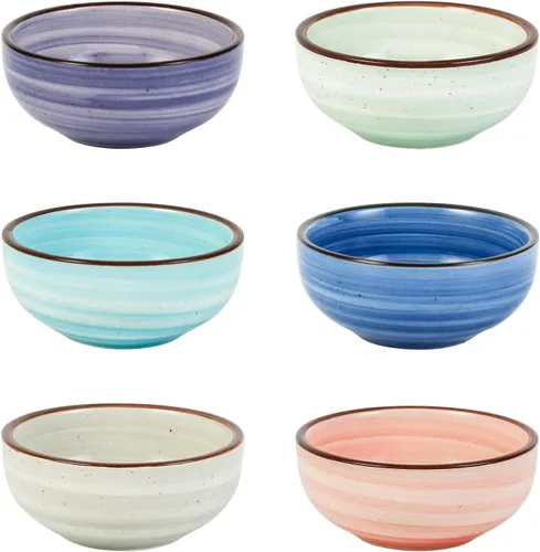 Vista 8 de Selamica Juego de cuencos de cerámica para salsa de soja pequeños, tazón de inmersión de 3 pulgadas, plato de salsa de soja de 2.7 oz, tazón mini