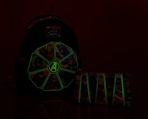 Vista 8 de Loungefly Avengers 60th - Cartera de aniversario que brilla en la oscuridad, exclusiva de Tienda