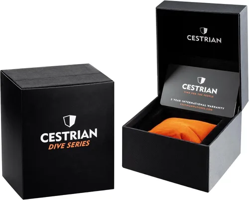Vista 4 de Cestrian Dive Series Black Dial Green Ceramic Bezel Steel Bracelet Automatic 300M Mens Watch