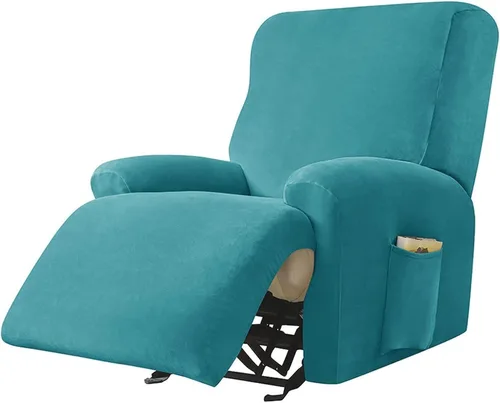 Vista 12 de LazyBoy - Funda para silla reclinable jacquard, fundas elásticas de terciopelo de color liso para sillas reclinables, 4 piezas, protector de muebles