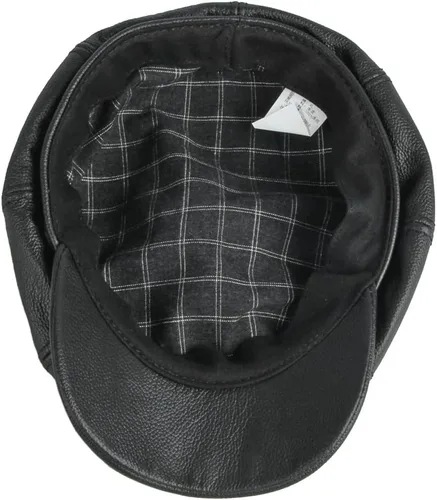 Vista 7 de Sombrero de cuero genuino para hombre, gorra de hiedra, 8 paneles, boina, sombrero de cabbie