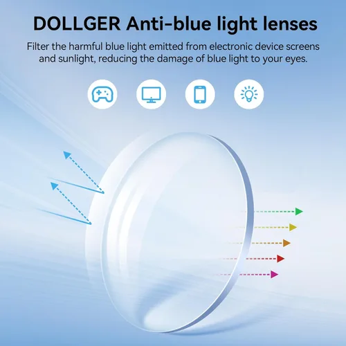 Vista 7 de Dollger Gafas de luz azul para hombre, marco de metal, rectangular, pantalla de computadora, lentes de bloqueo de luz azul