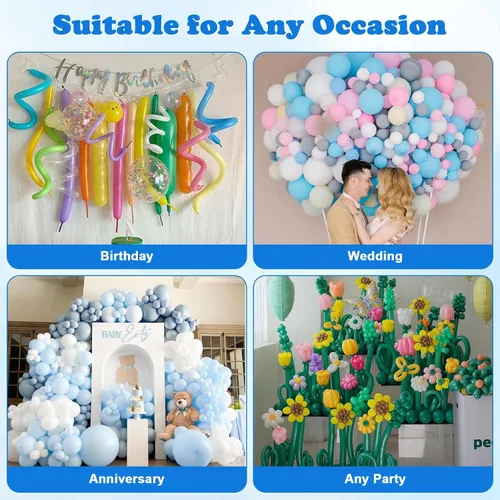Vista 6 de AXHJ Balloon Pump Electric Air Pumps for Long Balloons, Electric Air Balloon Pump, Balloon Inflator for Foil Twisty Animal Balloons in Birthday