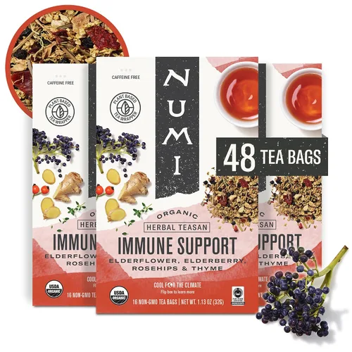 Vista 29 de Té de cúrcuma, Amber Sun, Numi Organic Mezcla de té de cúrcuma de hierbas con rooibos y especias
