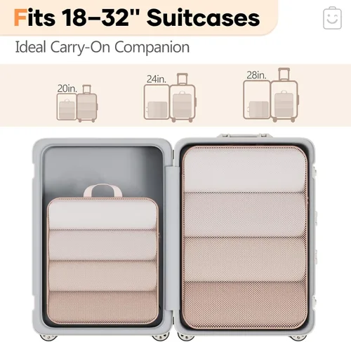 Vista 7 de Veken Juego de 26911 cubos de compresión para artículos esenciales de viaje, bolsas organizadoras compresibles expandibles para equipaje grande