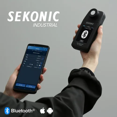 Vista 4 de Sekonic Espectrómetro C-4000, medidor de luz profesional con Bluetooth, rango 1600K-40000K, compatible con aplicaciones para teléfonos inteligentes