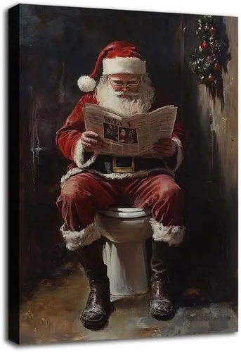 Vista 21 de NTEUMM Póster de lienzo con diseño de reno y abrazo de Papá Noel, arte de pared de Papá Noel, fotos de Navidad, regalo de Navidad, decoración