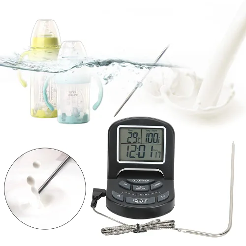 Vista 6 de Sonda digital de alta precisión temporizador de cocina para el hogar, termómetro digital de alimentos para carne, termómetro de cocina