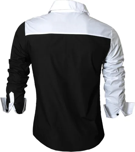 Vista 95 de JZS041, camisa de vestir de manga larga para hombre