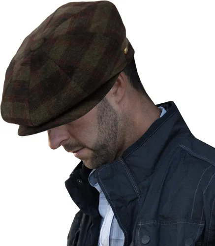 Vista 27 de EPOCH Gorra de lana para hombre, sombrero de golf Applejack de cabbie de tweed de conducción en espiga Nsb1910