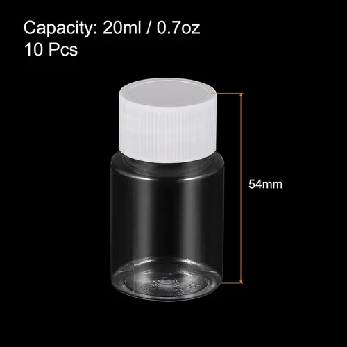 Vista 2 de uxcell Botella de reactivo químico de laboratorio de plástico 0.7 fl oz/0.7oz Muestra de boca ancha Sellado Contenedor de almacenamiento de líquidos
