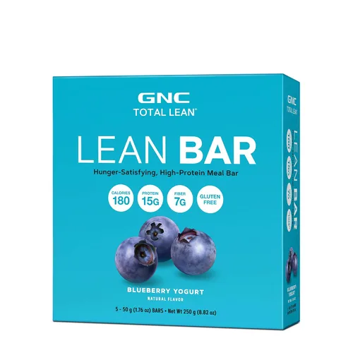 Vista 11 de GNC Total Lean Bar Barra de comida con alto contenido de proteínas y satisfying con hambre Yogur de arándanos 5 barras
