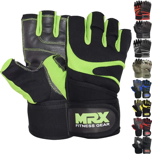 Vista 10 de MRX - Guantes de levantamiento de pesas para hombres, guantes de entrenamiento para hombre, guantes de levantamiento de muñeca, guantes de gimnasio