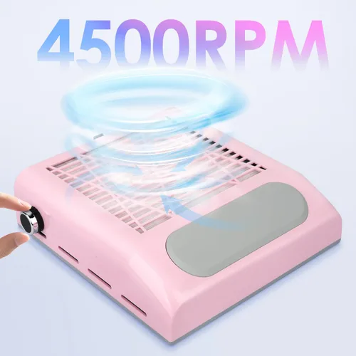 Vista 3 de CoFashion - Colector de polvo de uñas para uñas acrílicas, máquina de vacío, 80W, aspiradora eléctrica ajustable, filtro de uñas para manicura