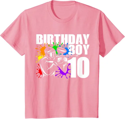 Vista 37 de Camiseta de 10 años de antigüedad, fiesta de cumpleaños para niños, Negro, S