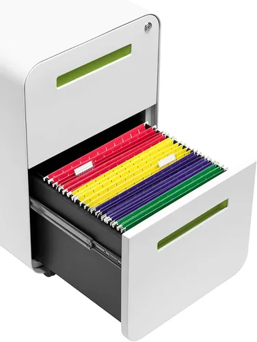 Vista 6 de Laura Davidson Furniture Stockpile - Archivador móvil de 2 cajones con cerradura, archivador de metal para debajo del escritorio, carpetas