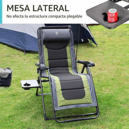 Vista 3 de EVER ADVANCED - Silla reclinable grande XG, cero gravedad Verde Oliva