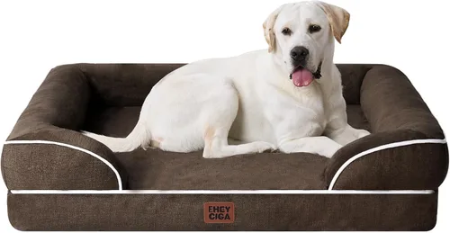 Vista 30 de EHEYCIGA – Cama ortopédica impermeable para perros pequeños, de espuma viscoelástica tipo caja de huevos, con bordes elevados y base antideslizante