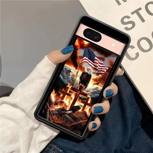 Vista 1880 de Compatible con Google Pixel 4A 5G Mobile Case Creative Acrylic Panel trasero Silicona Protección Grip especialmente diseñado para Google Pixel 4A 5G