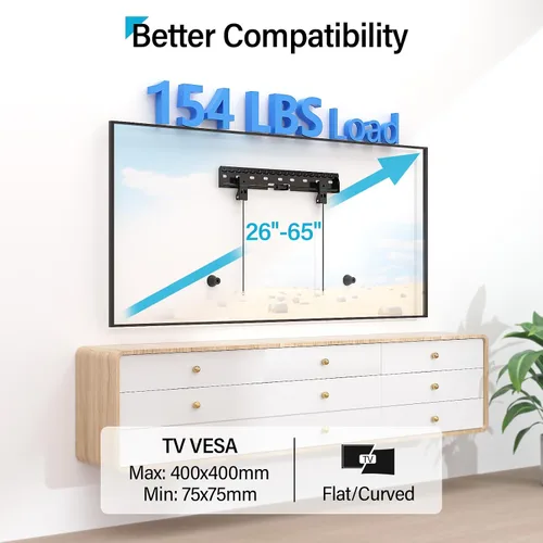 Vista 2 de Soporte de pared para TV de 26 a 65 pulgadas de hasta 154 libras